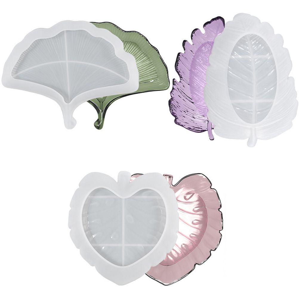 3 Pcs Leaves Silicone Mould Leaves Resin Casting Mould Tray Epoxy Resin Moulds
