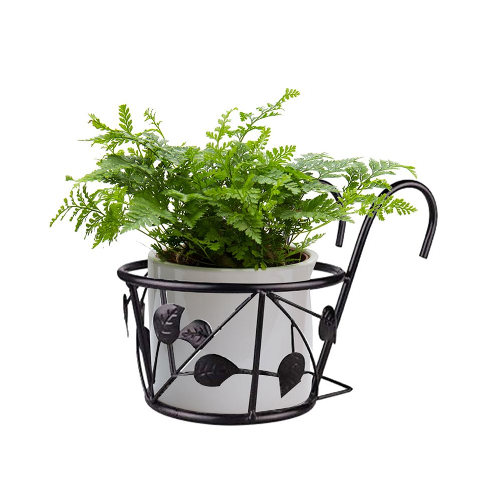 Hanging Railing Iron Planter Baskets Flower Pot Holder Hanger Metal Fence Rail view 4