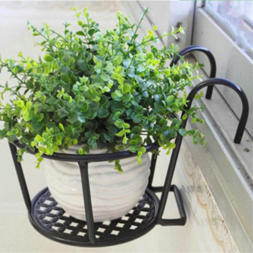 Hanging Railing Iron Planter Baskets Flower Pot Holder Hanger Metal Fence Rail view 5