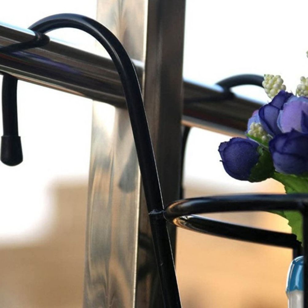 Hanging Railing Iron Planter Baskets Flower Pot Holder Hanger Metal Fence Rail view 7