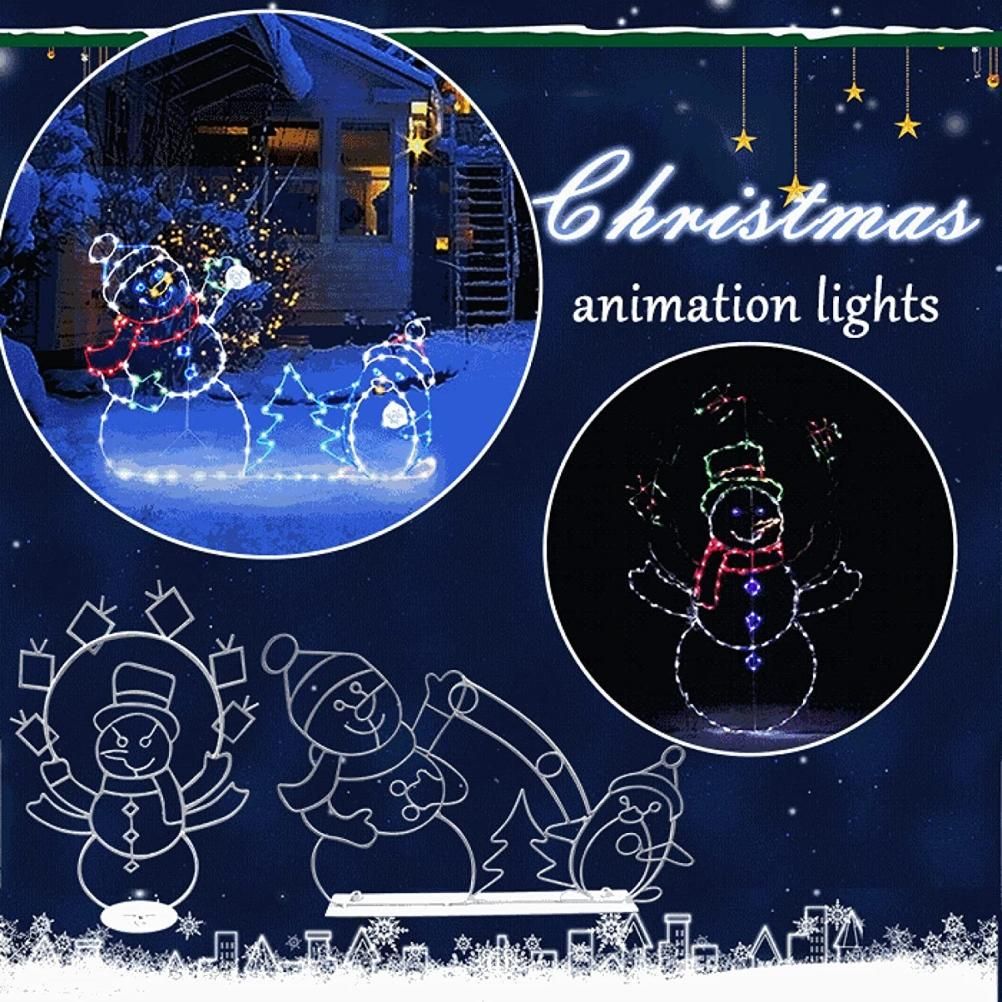 Christmas Fun Animated Ornaments Light String Garden Snow Glowing Decorative view 4