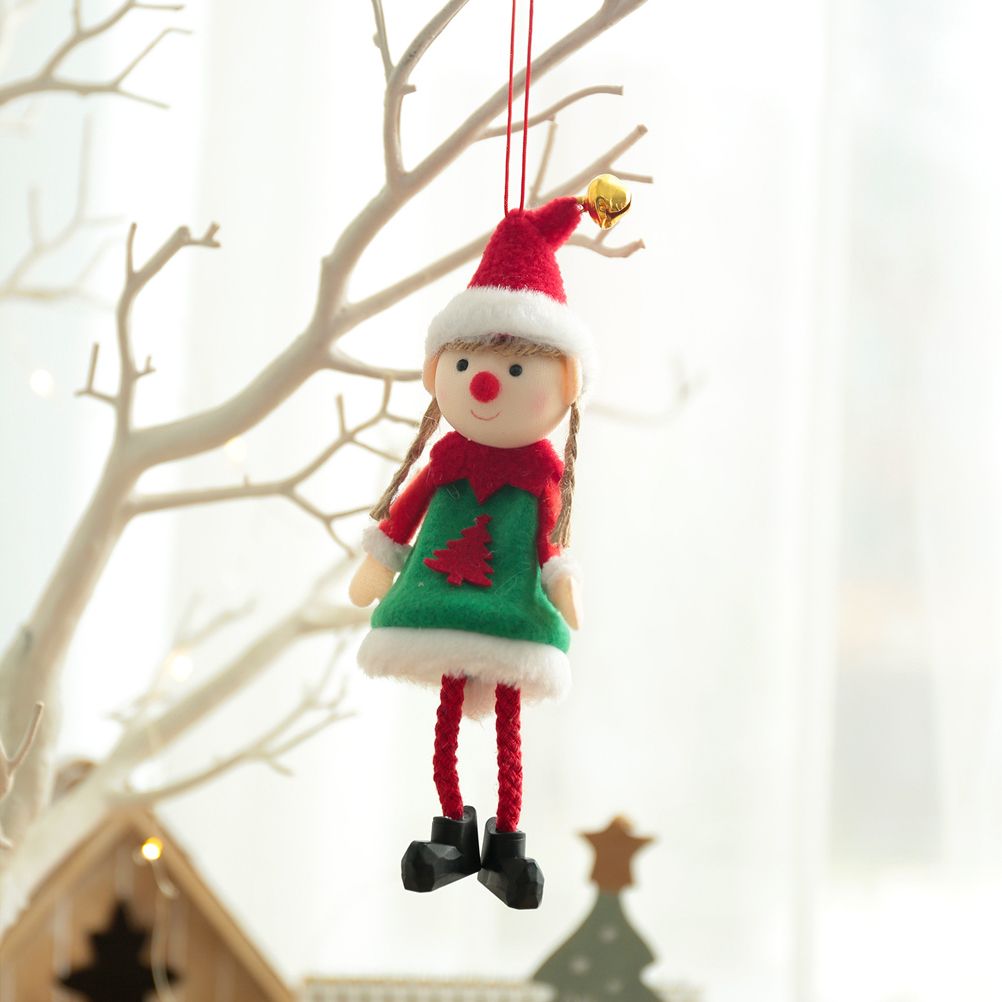 2 Pcs Christmas Elf Plush Dolls Christmas Tree Hanging Pendant Xmas Elf Soft view 7