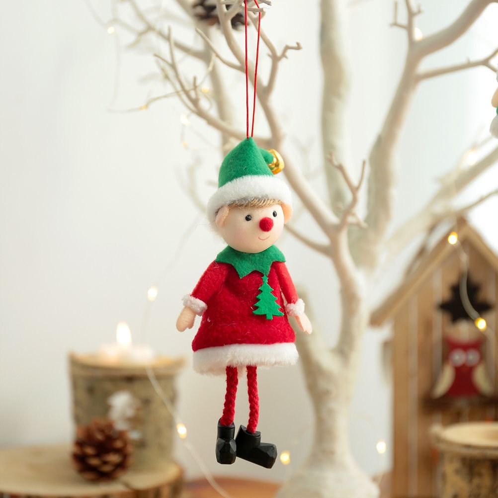 2 Pcs Christmas Elf Plush Dolls Christmas Tree Hanging Pendant Xmas Elf Soft view 11