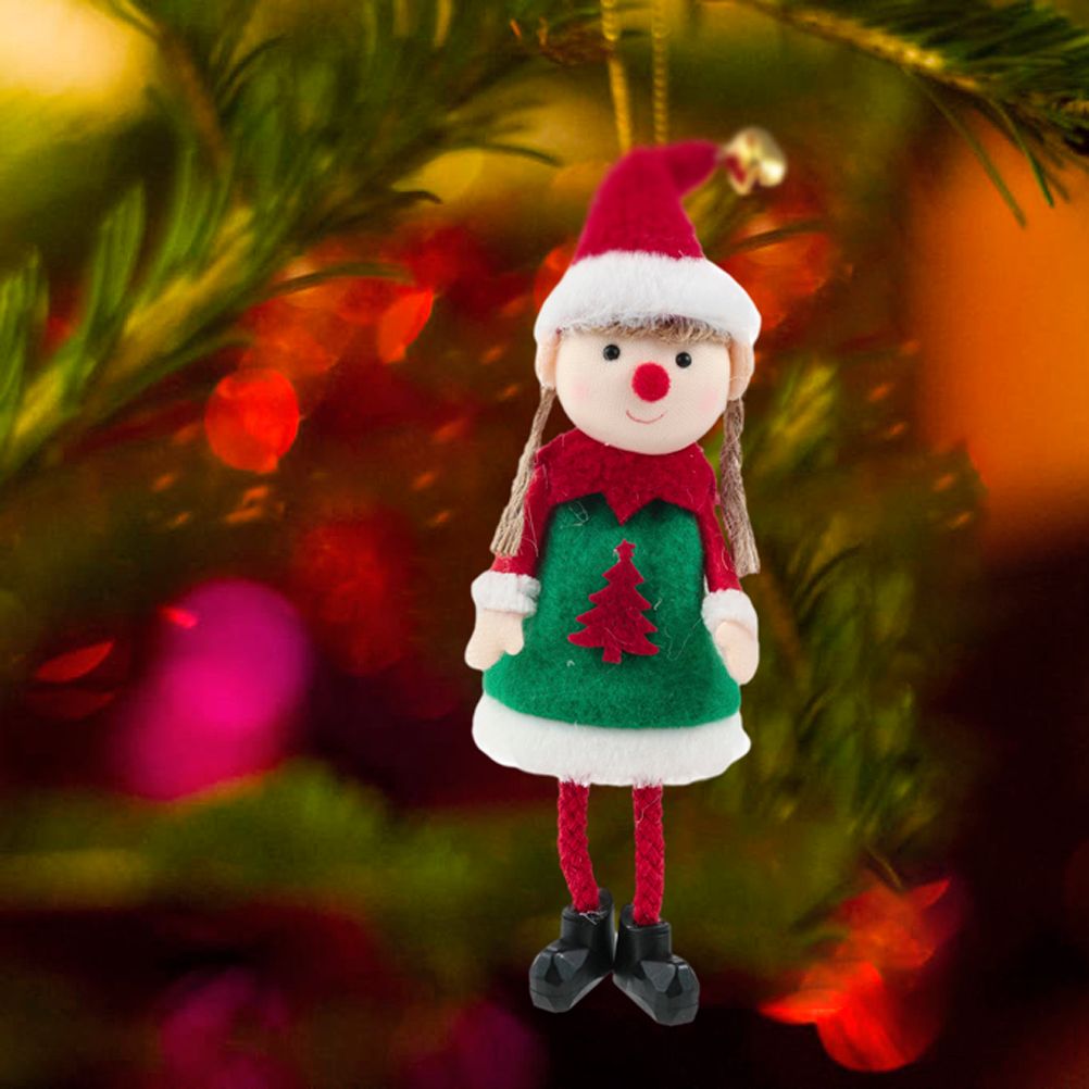 2 Pcs Christmas Elf Plush Dolls Christmas Tree Hanging Pendant Xmas Elf Soft view 12
