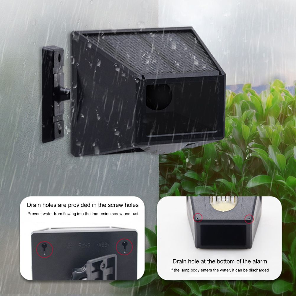 Solar Alarm Light with Motion Detector Outdoor Solar Strobe Light Remote view 5