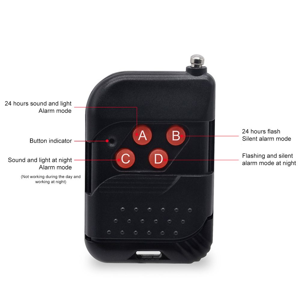 Solar Alarm Light with Motion Detector Outdoor Solar Strobe Light Remote view 6
