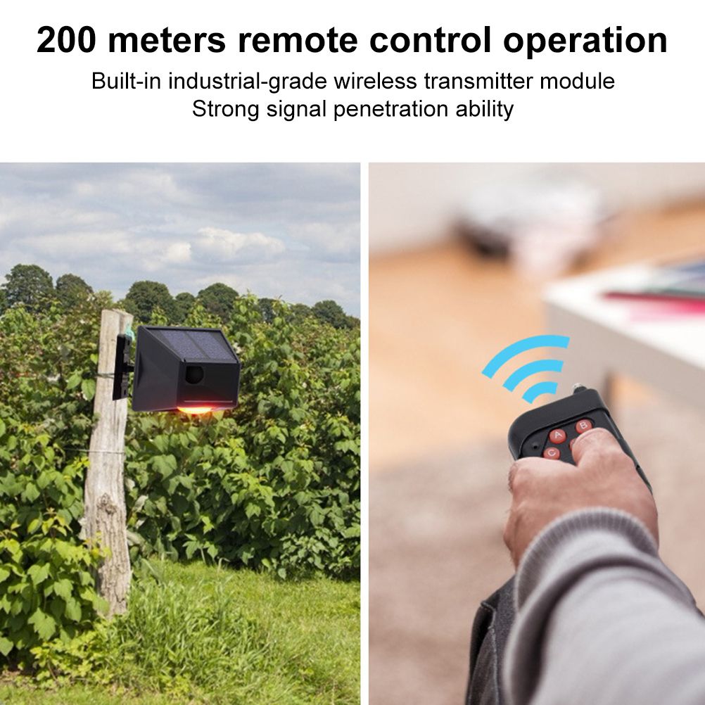 Solar Alarm Light with Motion Detector Outdoor Solar Strobe Light Remote view 8