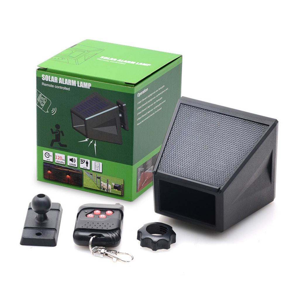 Solar Alarm Light with Motion Detector Outdoor Solar Strobe Light Remote view 9