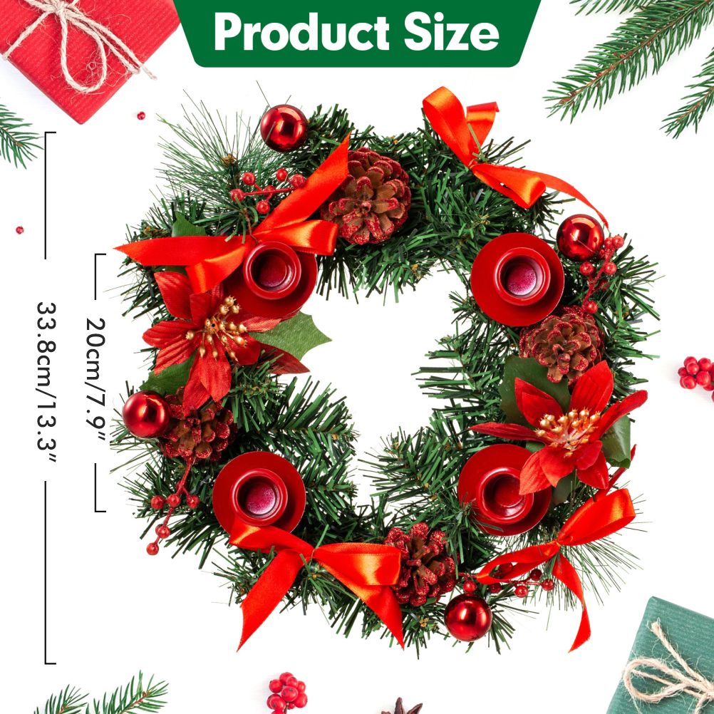 Christmas Advent Wreath Fir Wreath Christmas Arrangement Decorative Wreath view 2