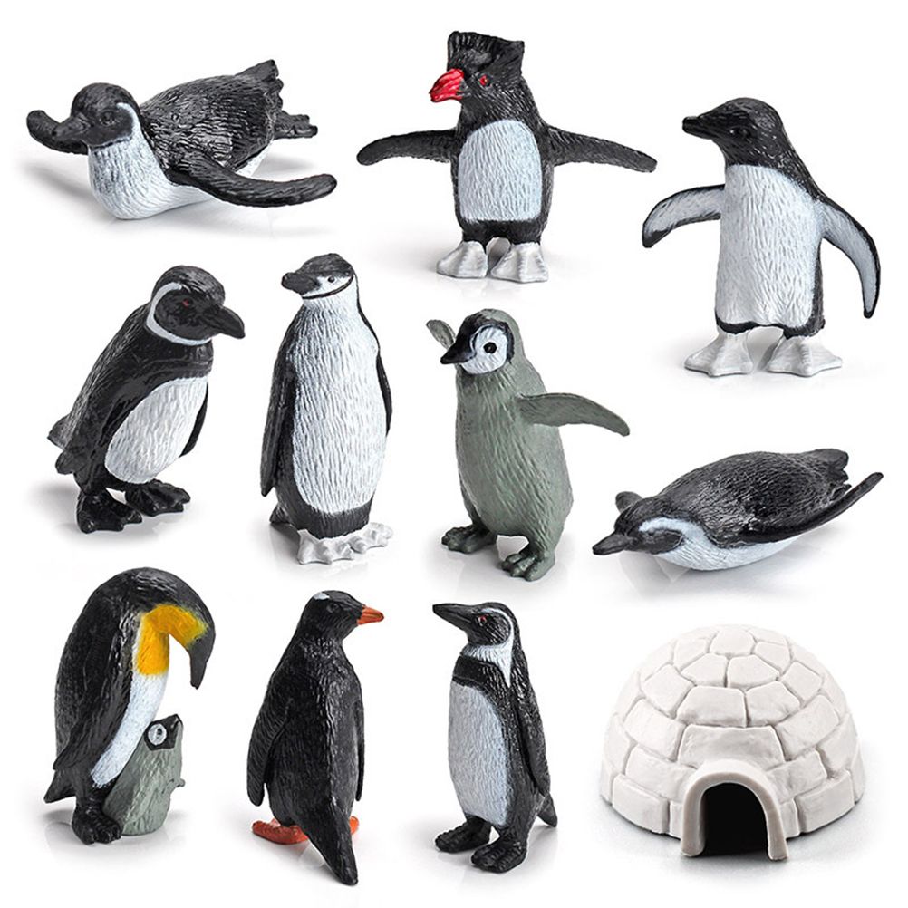 11PCS PVC Penguin Figurines Cute Simulation Ocean Animal Penguin Figure Model