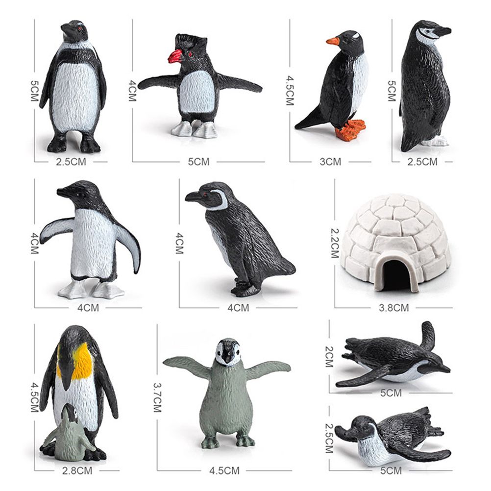 11PCS PVC Penguin Figurines Cute Simulation Ocean Animal Penguin Figure Model view 2