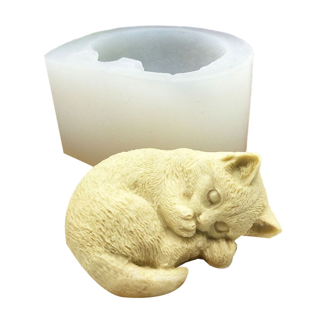 Silicone Cat Mold Cute Cat Soap Mold for Candles Mousse Cake Mold 3D Cartoon