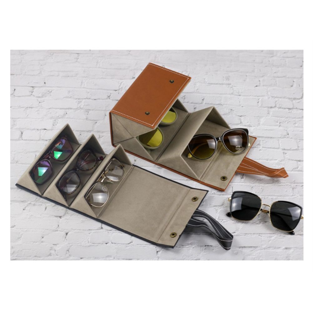 Multi Slot Sunglasses Organizer Foldable Glasses Jewelry Storage Box Portable view 12