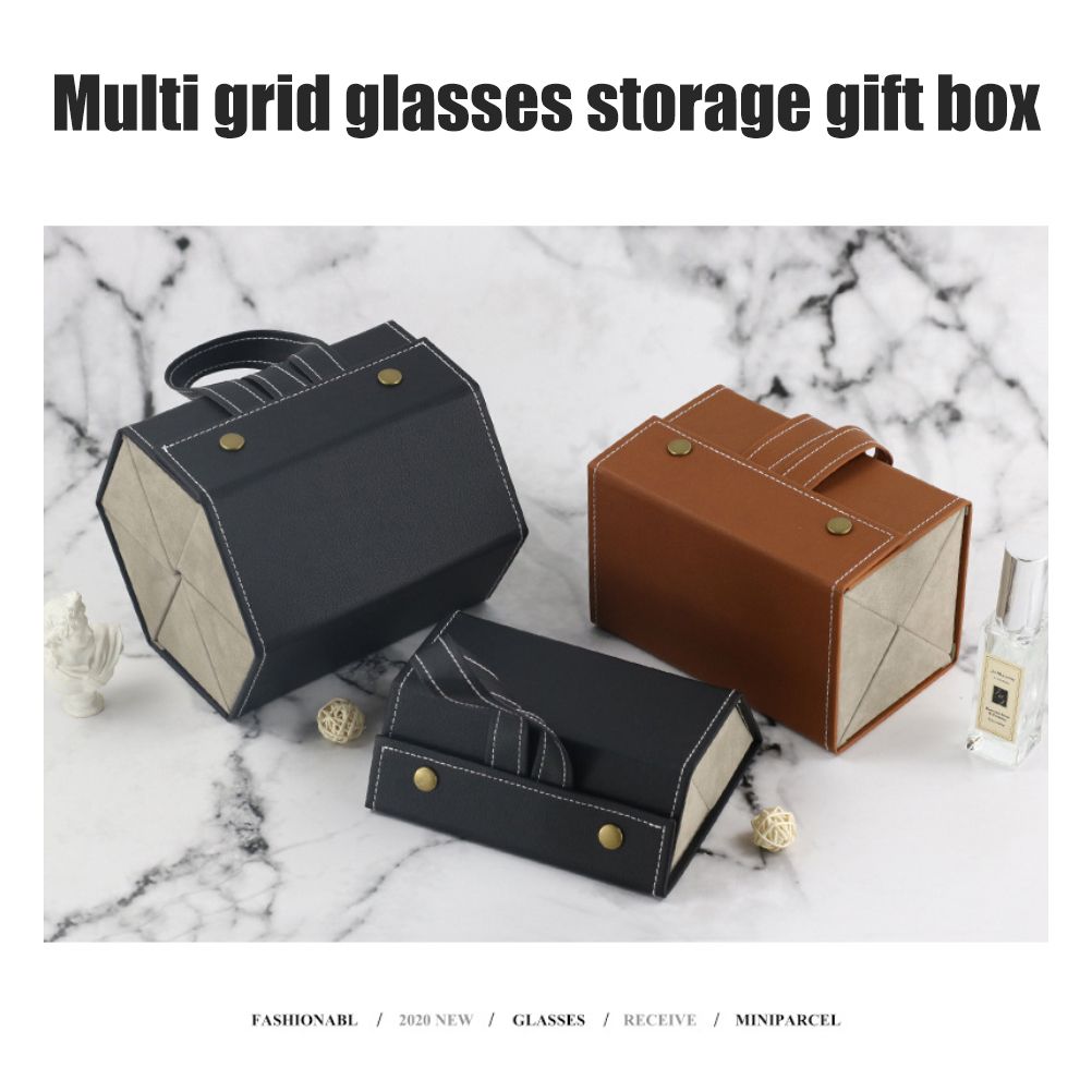 Multi Slot Sunglasses Organizer Foldable Glasses Jewelry Storage Box Portable view 6
