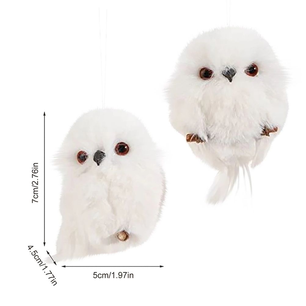 2Pcs Christmas Cute Owl Hanging Gift Simulation Animal Pendant Xmas Tree view 8