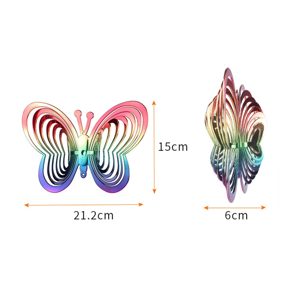 Wind Chimes Plastic Butterfly Reflective Rotating Windmill Decoration for view 2
