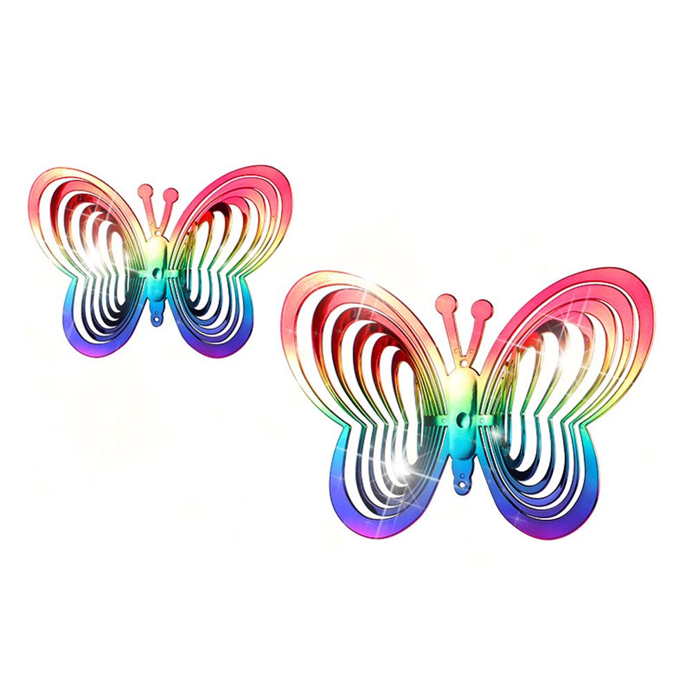 Wind Chimes Plastic Butterfly Reflective Rotating Windmill Decoration for view 7