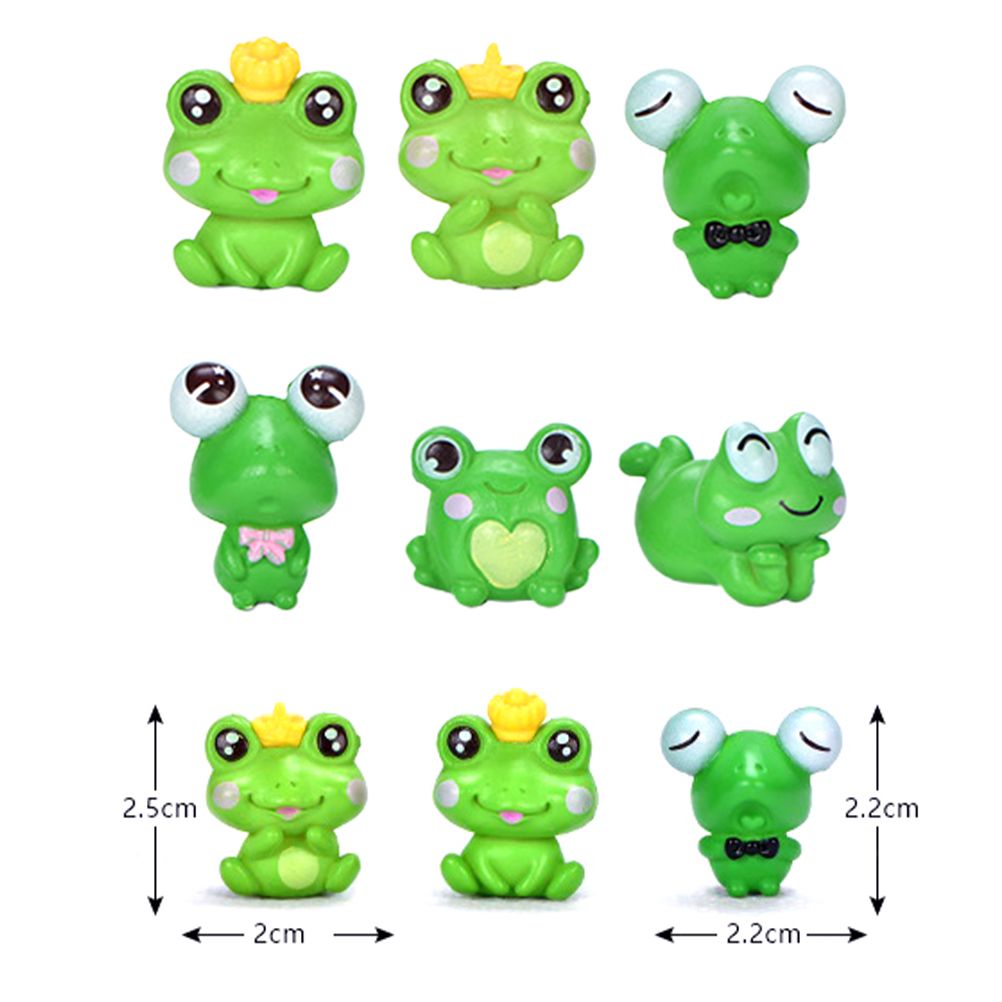 6Pcs Plastic Animal Cartoon Frog Micro Landscape Little Figurine Garden view 2