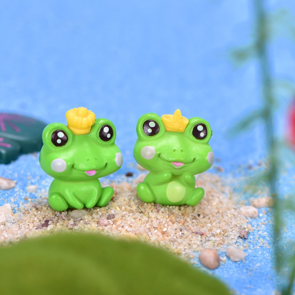 6Pcs Plastic Animal Cartoon Frog Micro Landscape Little Figurine Garden view 6