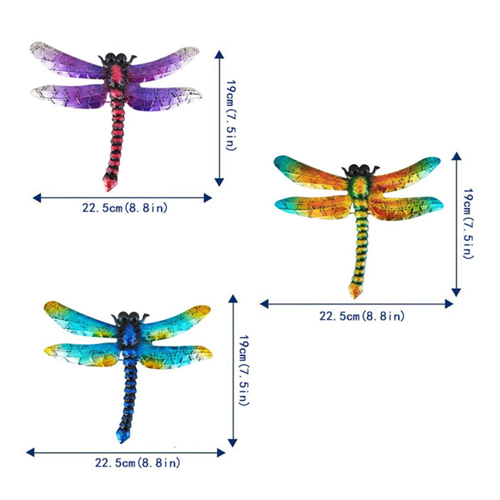 Wrought Iron Dragonfly Wall Hanging Courtyard Garden Porch Home Wall Balcony view 2