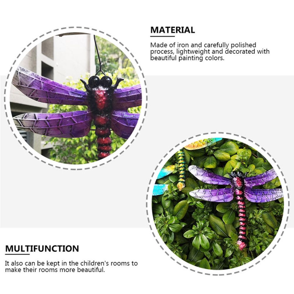 Wrought Iron Dragonfly Wall Hanging Courtyard Garden Porch Home Wall Balcony view 5