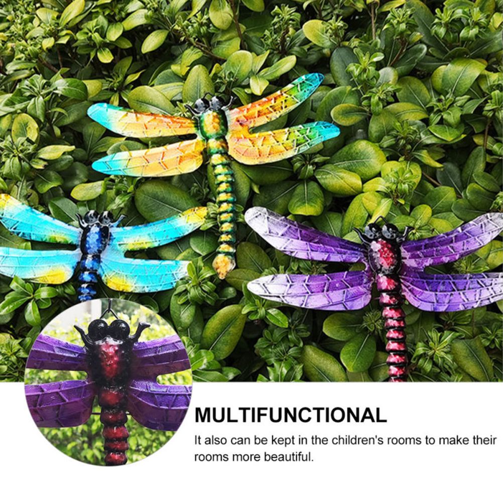 Wrought Iron Dragonfly Wall Hanging Courtyard Garden Porch Home Wall Balcony view 3