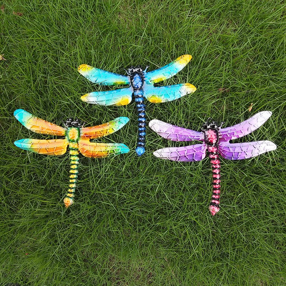 Wrought Iron Dragonfly Wall Hanging Courtyard Garden Porch Home Wall Balcony view 12