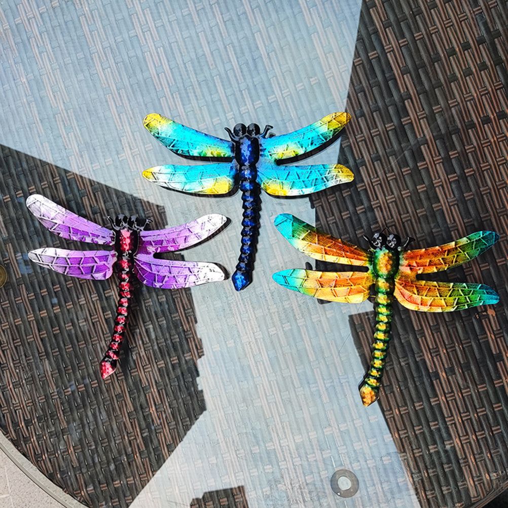 Wrought Iron Dragonfly Wall Hanging Courtyard Garden Porch Home Wall Balcony view 10