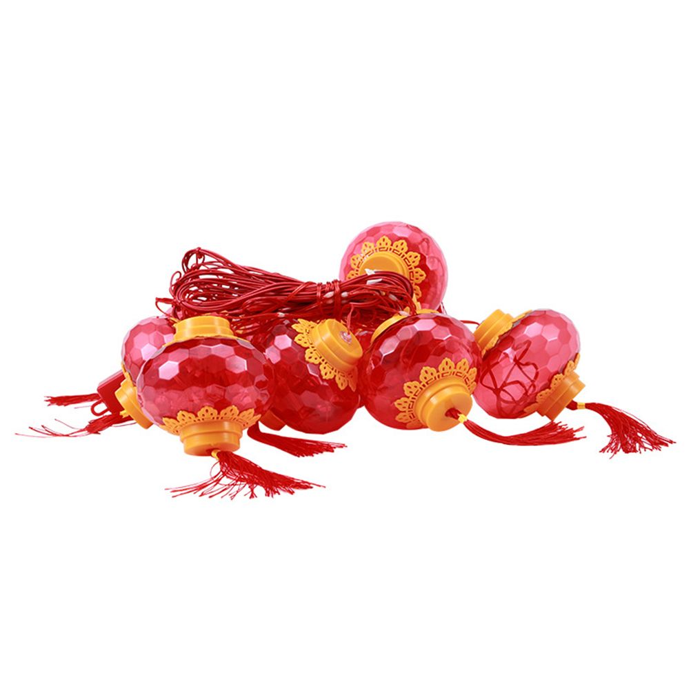 2022 New Year Red Lantern Curtain String Lights LED Spring Festival Fairy view 2