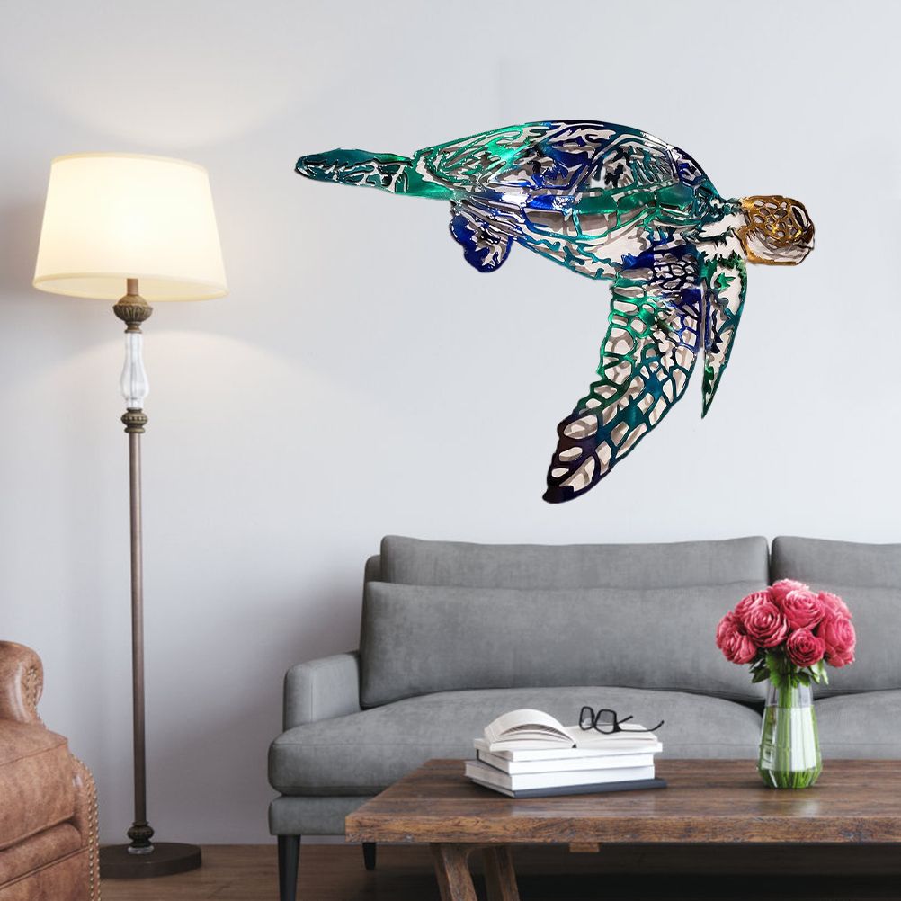 Metal Art Sailfish Sea Turtle Jellyfish Interior Decoration Crafts Wall view 5