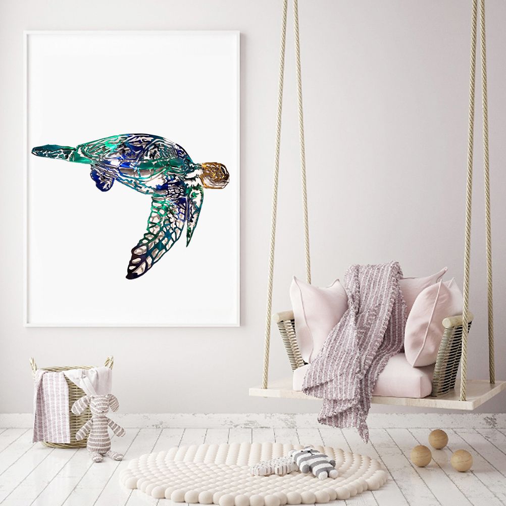 Metal Art Sailfish Sea Turtle Jellyfish Interior Decoration Crafts Wall view 6