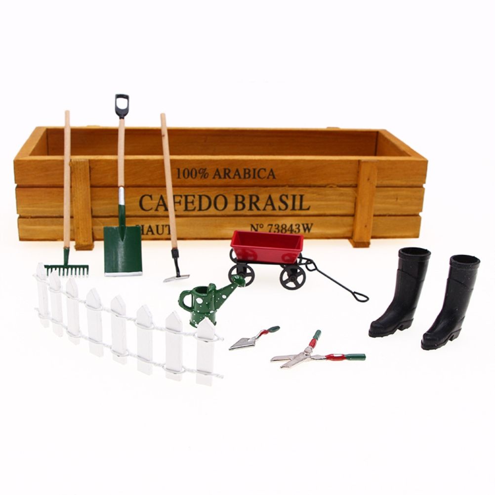 9pcs Miniature Dollhouse Set 1:12 Mini Garden Tools for Dollhouse Garden view 5