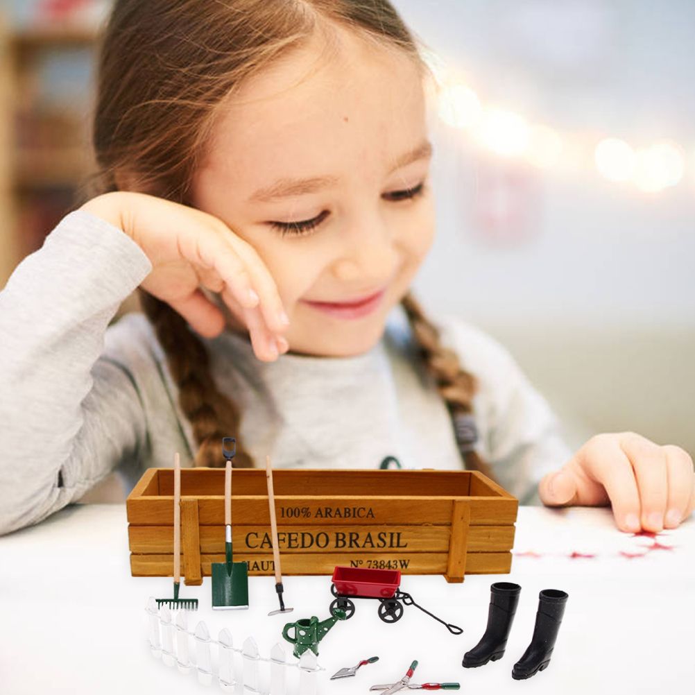 9pcs Miniature Dollhouse Set 1:12 Mini Garden Tools for Dollhouse Garden view 6