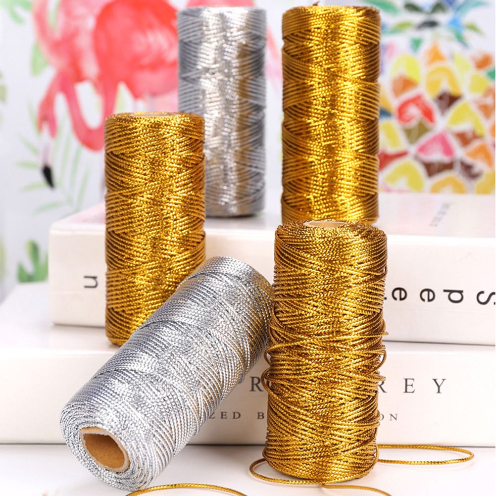 1.5mm 1 Roll Christmas Golden Packing Cord Hollow Tag Rope Christmas Gift view 4