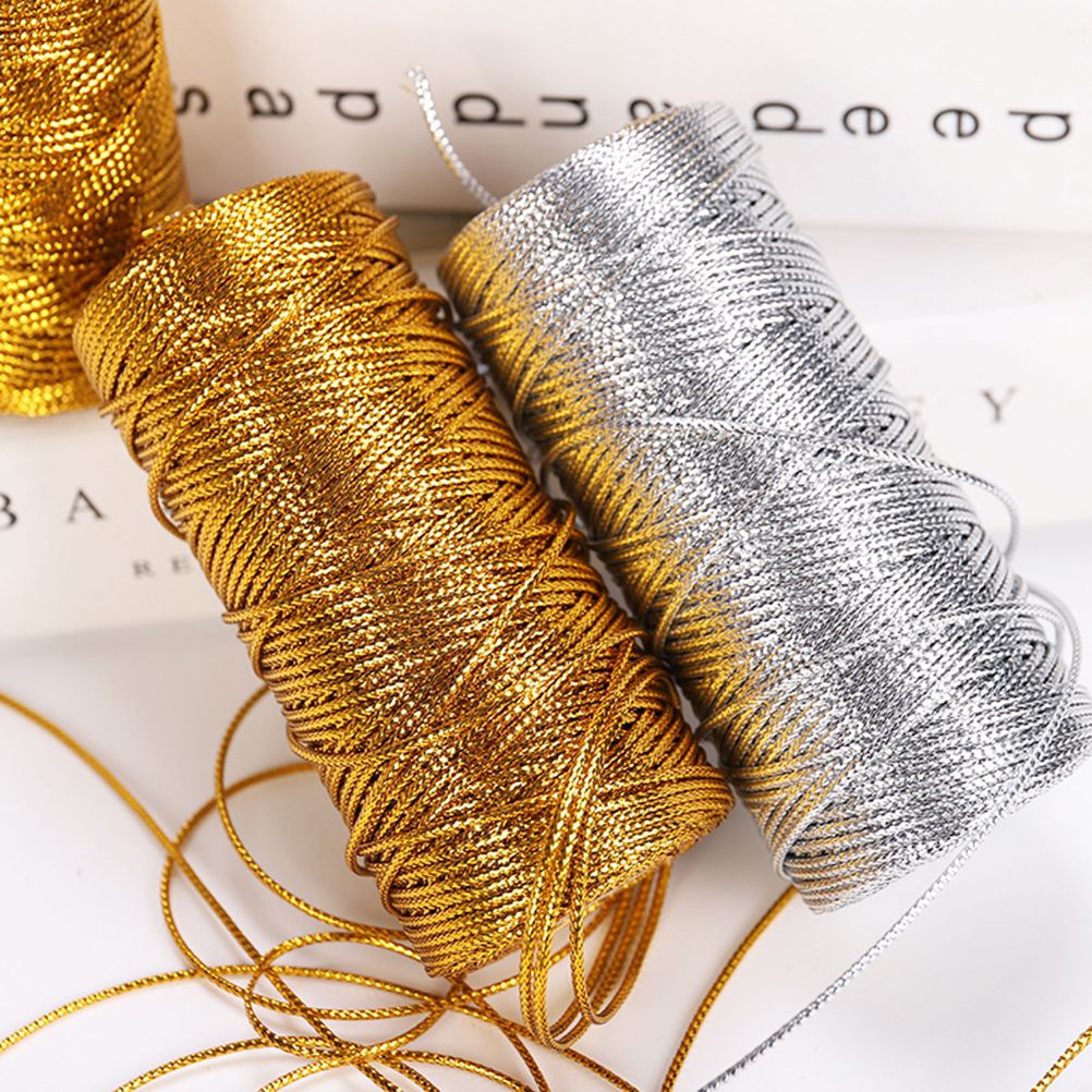 1.5mm 1 Roll Christmas Golden Packing Cord Hollow Tag Rope Christmas Gift view 6