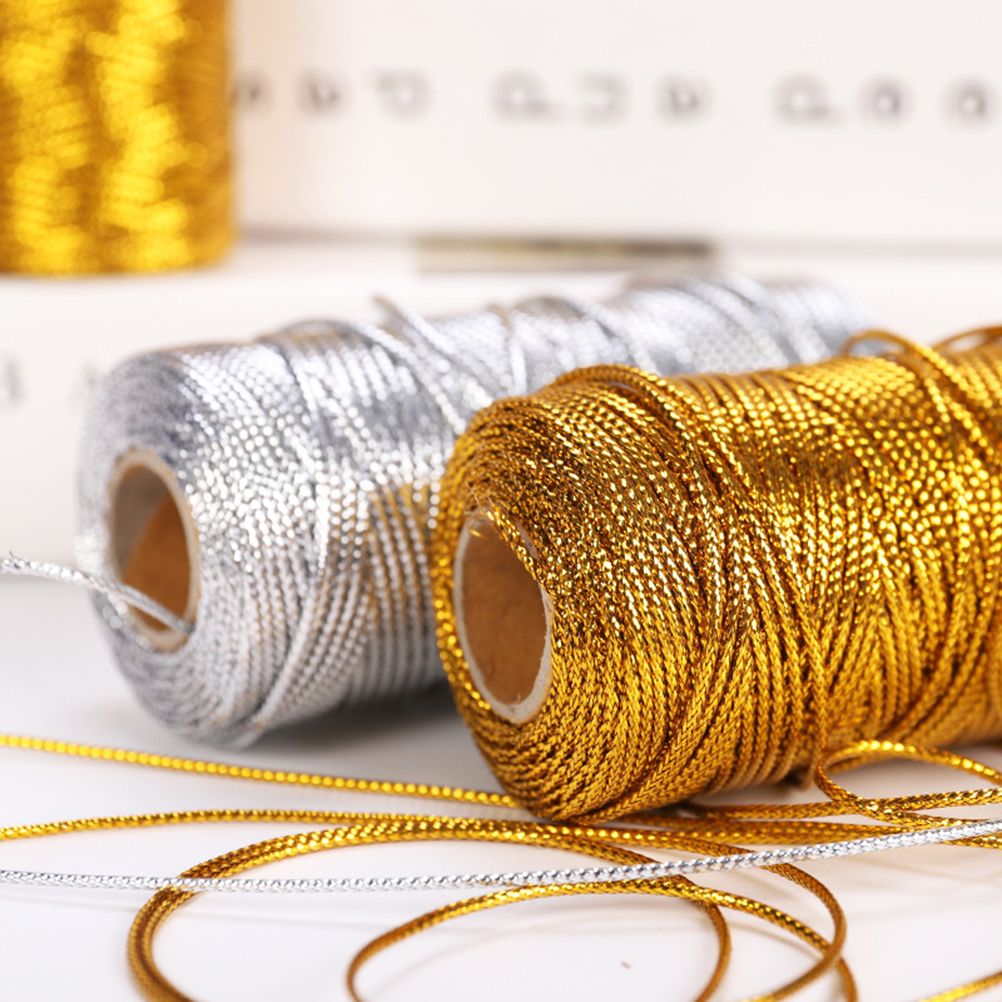 1.5mm 1 Roll Christmas Golden Packing Cord Hollow Tag Rope Christmas Gift view 7