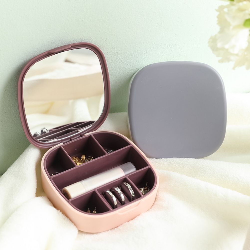 Travel Jewellery Box Portable Small Jewellery Box Organizer with Mirror Mini view 7