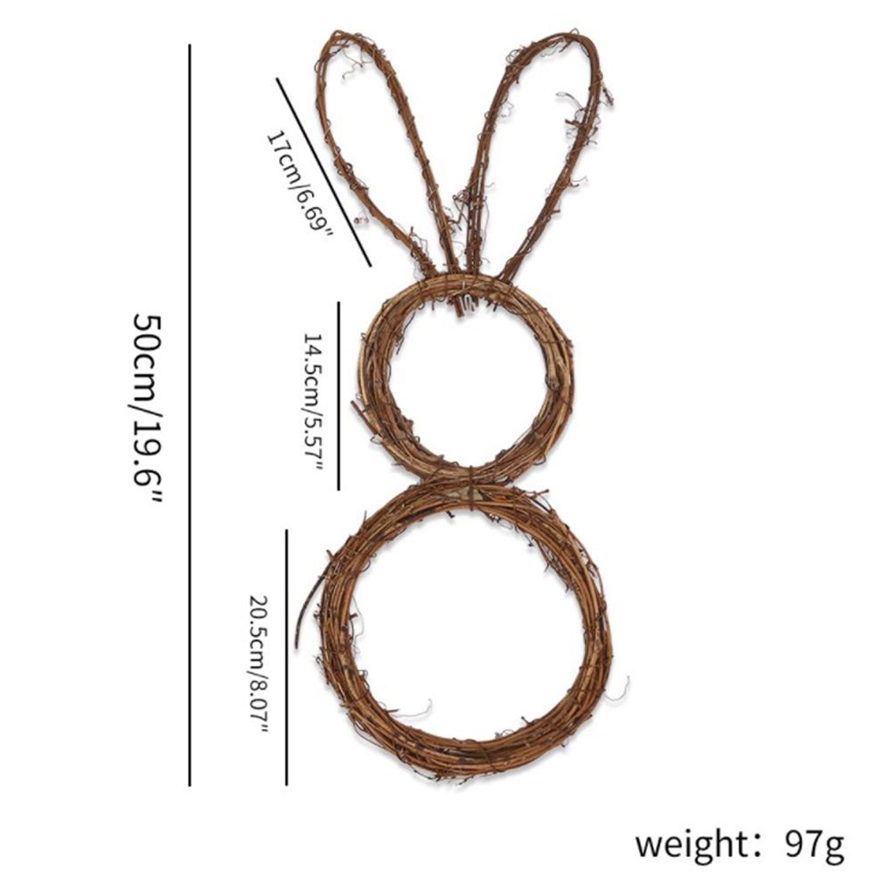 DIY Bunny Shaped Grapevine Wreath Easter Bunny Wreath Foldable Rabbit Rattan view 2