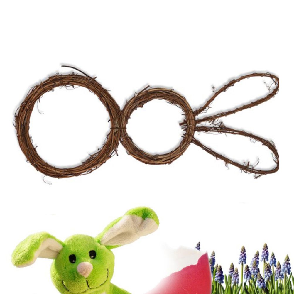 DIY Bunny Shaped Grapevine Wreath Easter Bunny Wreath Foldable Rabbit Rattan view 7