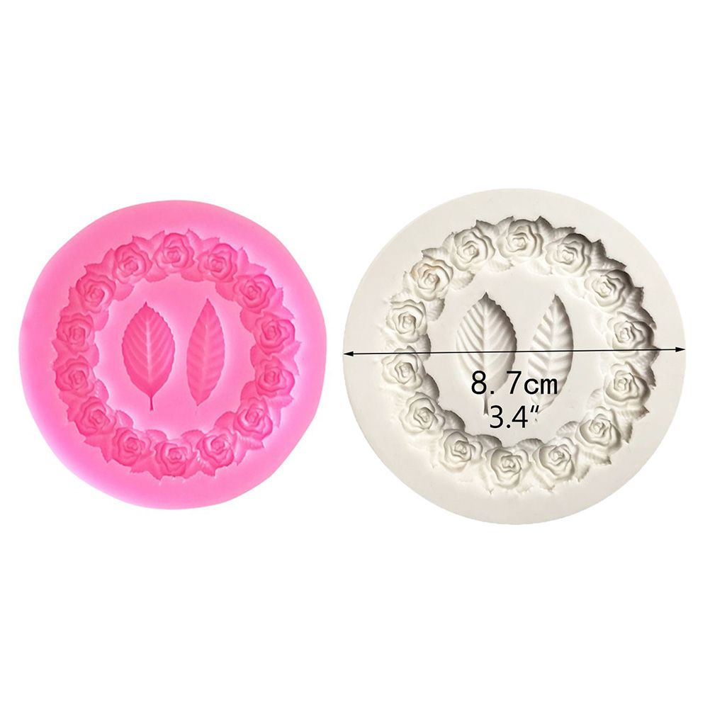 Rose Wreath with Leaves Fondant Mold DIY Silicone Molds for Wedding Valentine view 6