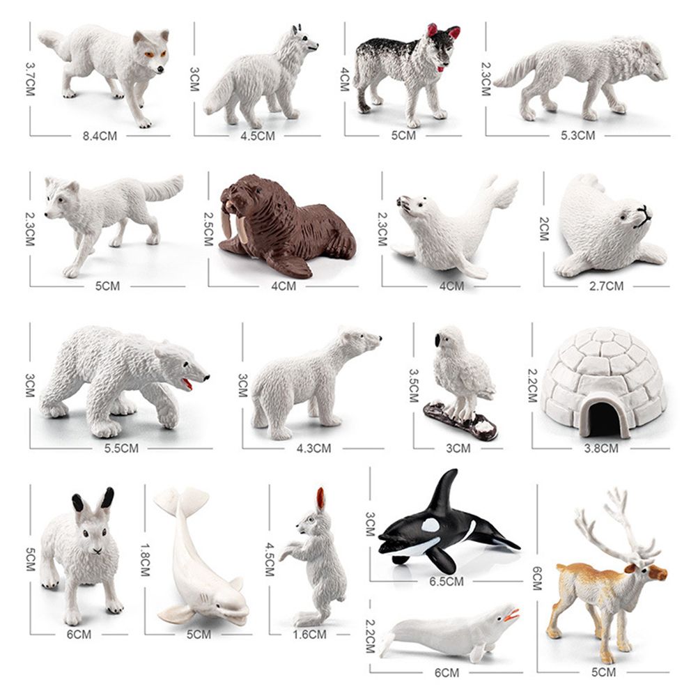 18PCS Polar Arctic Animal Toy Figurines Set Includes White Wolf White Owl view 2
