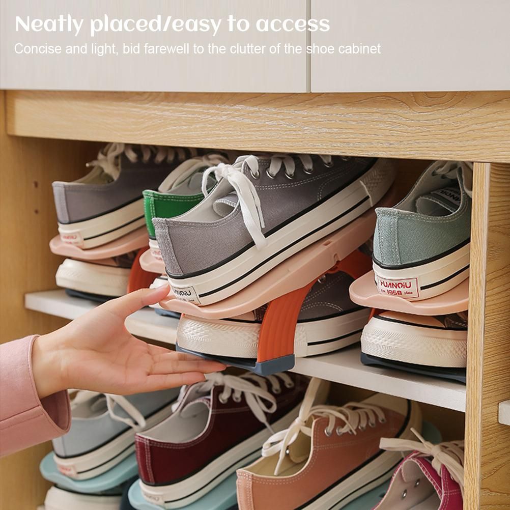 5pcs/set Adjustable Shoe Organizer Double Layer Shoe Stacker Space Saving Home view 5