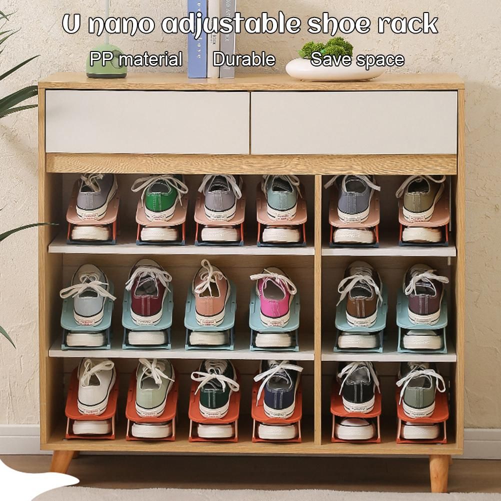 5pcs/set Adjustable Shoe Organizer Double Layer Shoe Stacker Space Saving Home view 6