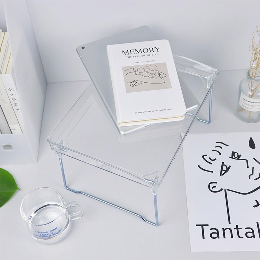 Large Capacity Desktop Storage Rack Clear Acrylic Kitchen Shelf Single Layer view 3