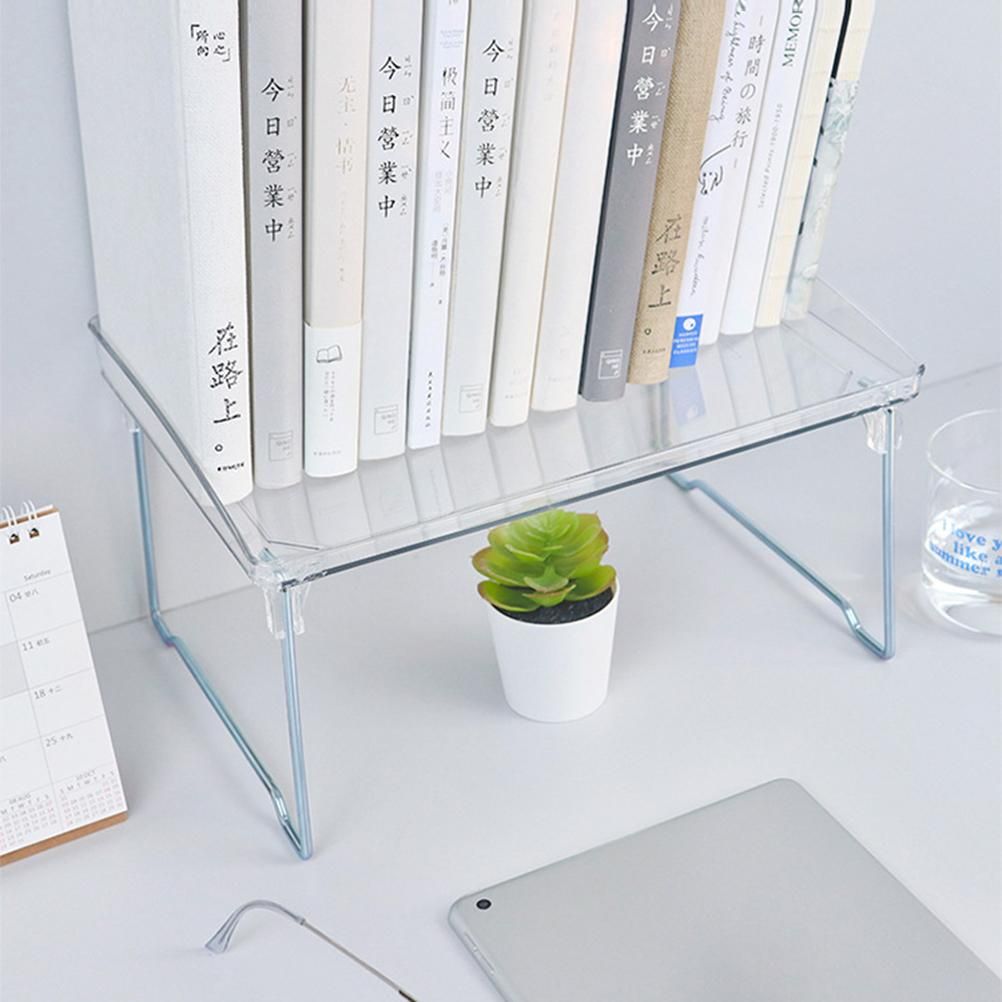 Large Capacity Desktop Storage Rack Clear Acrylic Kitchen Shelf Single Layer view 10