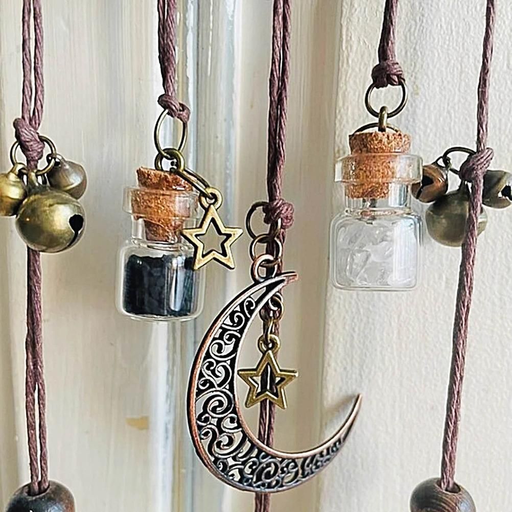 Witch Wind Chimes Wreath Handmade Witch Bells Protection Door Hangers Hanging view 8
