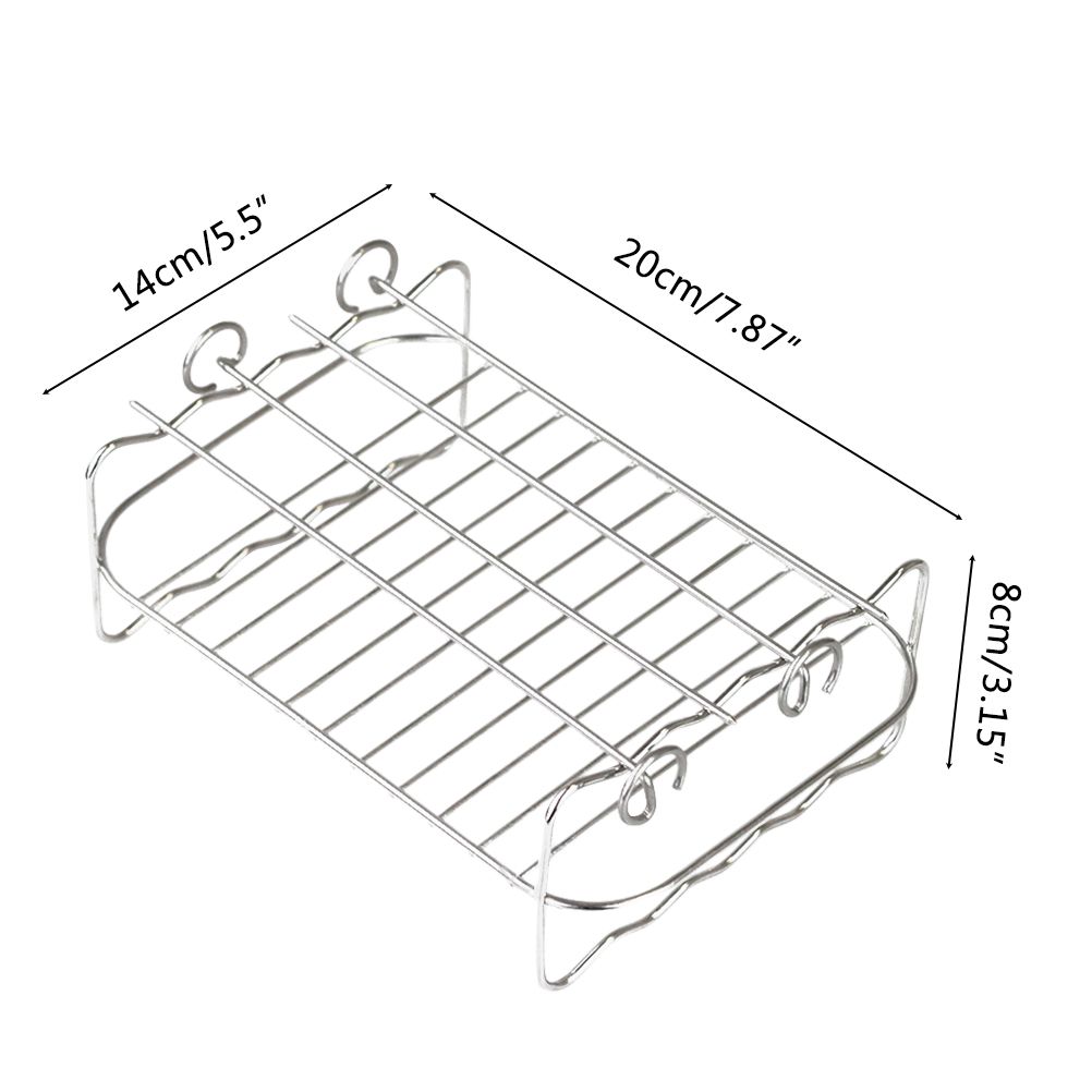 2Pcs Air Fryer Rack 304 Stainless Steel Dehydrator Rack with 4 Barbecue Sticks view 2