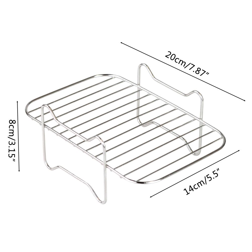 2Pcs Air Fryer Rack 304 Stainless Steel Dehydrator Rack with 4 Barbecue Sticks view 3