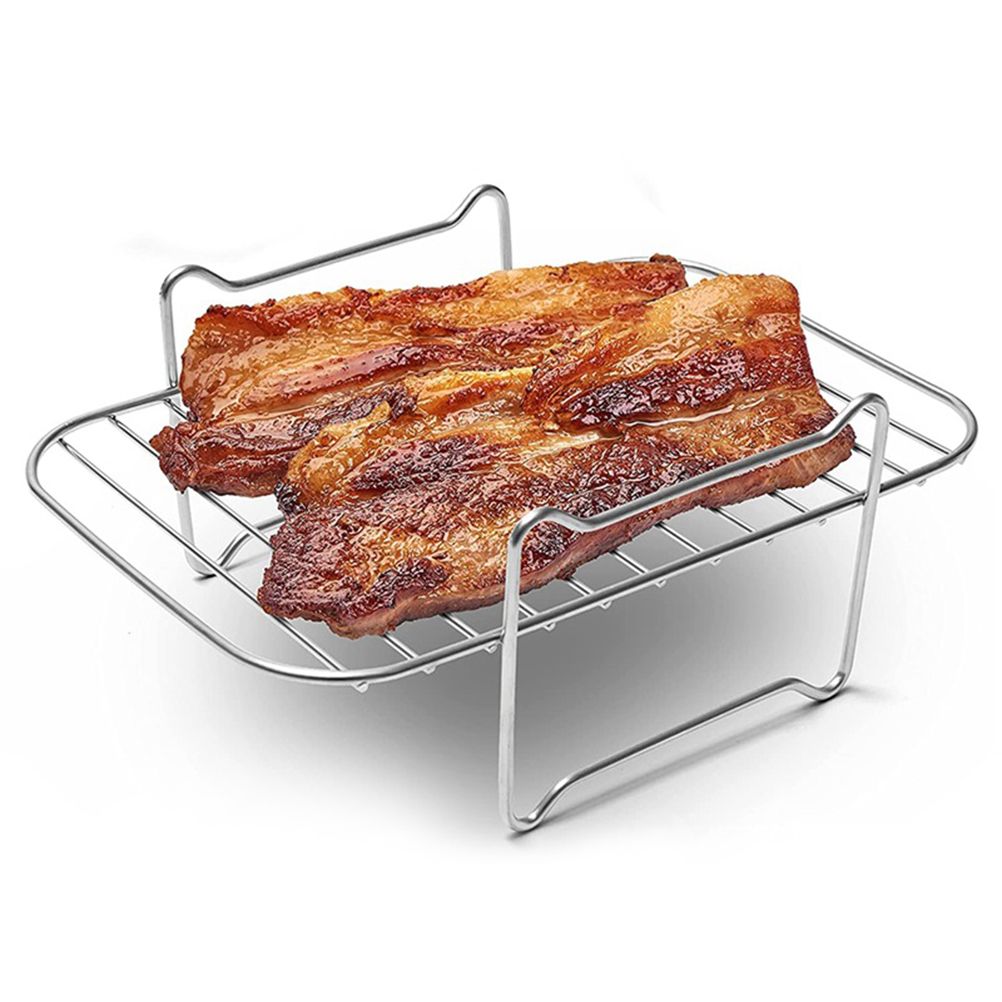 2Pcs Air Fryer Rack 304 Stainless Steel Dehydrator Rack with 4 Barbecue Sticks view 9