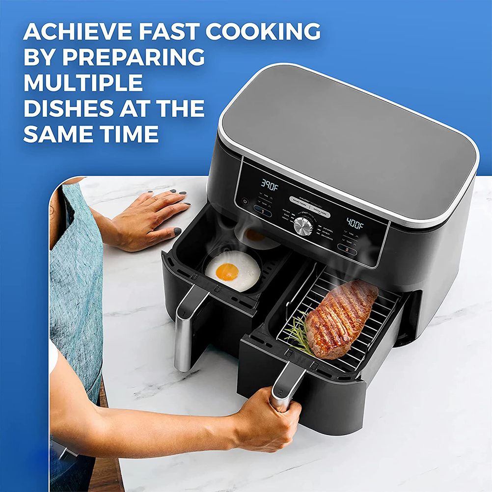 2Pcs Air Fryer Rack 304 Stainless Steel Dehydrator Rack with 4 Barbecue Sticks view 12